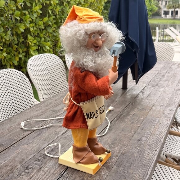 Vintage Telco Animated Santa's Helper Elf Motion-ette Figurine Toy Maker WORKS - Picture 8 of 11